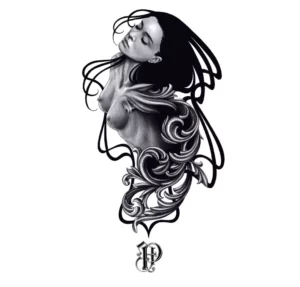 © Misspetra - Tattoo OHM MWiptattoo, Portraits, histoire de l’art, classique, art nouveau.