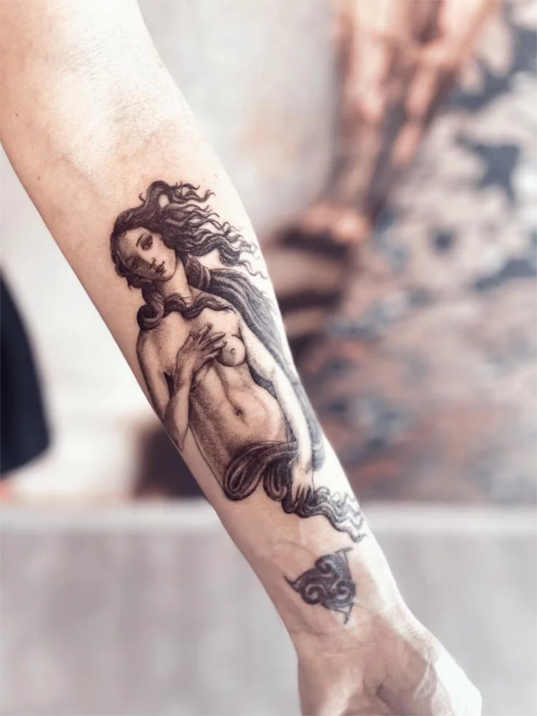 © Misspetra - Tattoo OHM MWiptattoo, Portraits, histoire de l’art, classique, art nouveau.