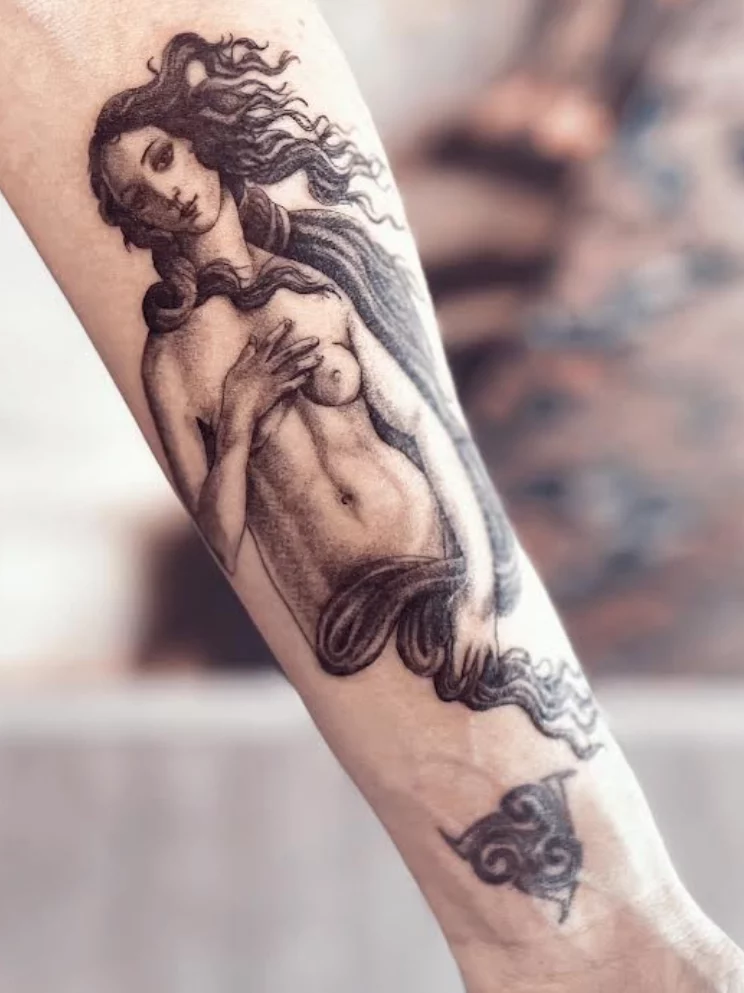 © Misspetra - Tattoo OHM MWiptattoo, Portraits, histoire de l’art, classique, art nouveau.